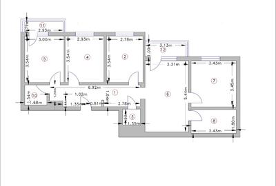 Apartament cu 4 camere semidecomandat în Independenței - 2