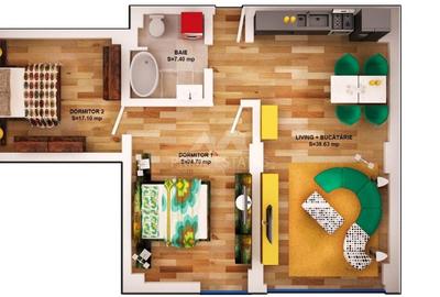 Apartament cu 2 camere decomandat, mobilat în Nord - 2