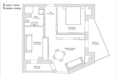 Apartament cu 3 camere decomandat în Bună Ziua - 1
