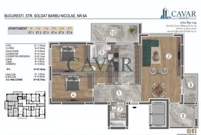 Apartament cu 3 camere în Berceni - 11