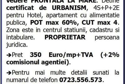 Teren de 1200 mp, în Central - 2