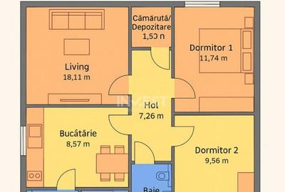 Dacia- Apartament cu 3 camere,2 bai- 80.000 euro