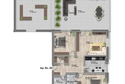 Penthouse cu 3 camere decomandat, mobilat în Sisești - 15