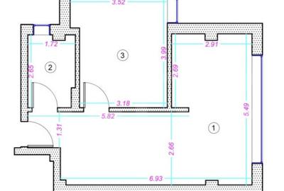 Apartament cu 2 camere semidecomandat în Central