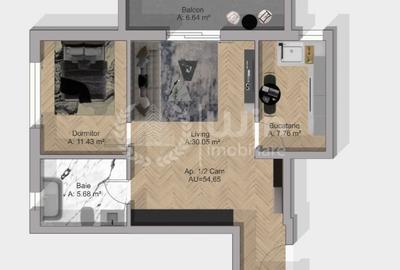 Apartament cu 2 camere semidecomandat în Florești - 2