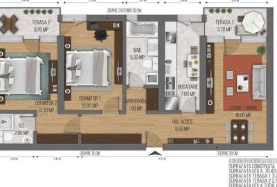 Apartament cu 3 camere în Chiajna - 16