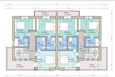 Teren de 2000mp, Chinteni Central, AC 2 duplexuri, utilitati - 2