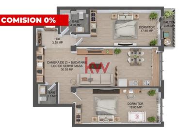 Apartament cu 3 camere în Valea Lupului - 1