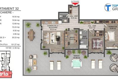 Apartament cu 4 camere în Tractorul - 3