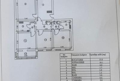 Apartament cu 4 camere decomandat în Uiești