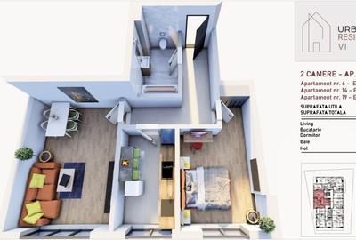 Apartament cu 2 camere decomandat în Central