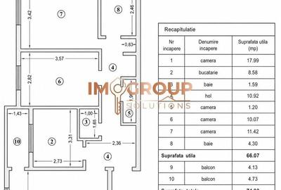 Apartament cu 3 camere decomandat în Nicolina