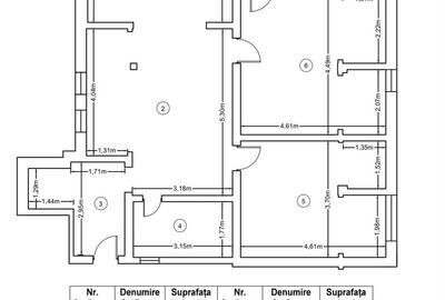 Apartament cu 3 camere decomandat în Central