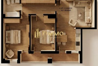 Apartament cu 3 camere în Burdujeni