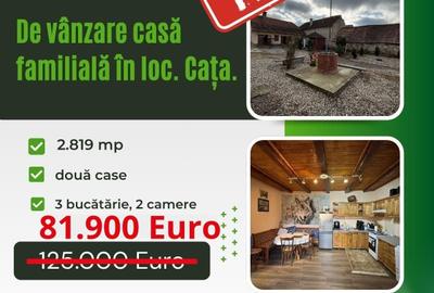Casă cu 2 camere cu Teren 2819 Mp în Cața
