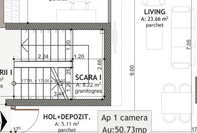 Apartament cu 2 camere decomandat în Exterior Vest