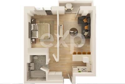 Apartament cu 2 camere semidecomandat în Trivale