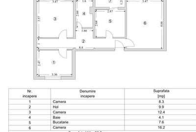 Apartament cu 3 camere decomandat în ICIL