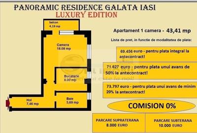 Apartament decomandat de vanzare in Iasi, Galata, 43,41 mp, bloc nou - 2