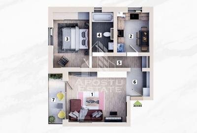 2 camere, bucatarie inchisa, parcare inclusa, lift, Mehala - 17