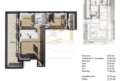 Penthouse de 3 camere semidecomandat - Parcare | Baciu - 2