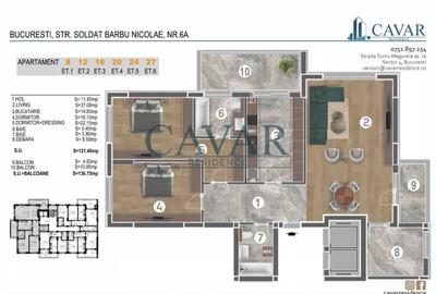 Apartament cu 3 camere în Sud - 7