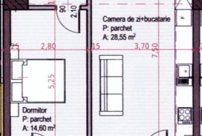 Apartament cu 2 camere, balcon 9 mp + parcare, Soporului