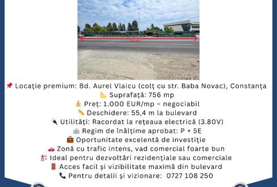 Teren de vanzare, Bd Aurel Vlaicu, langa Vivo Mall Constanta
