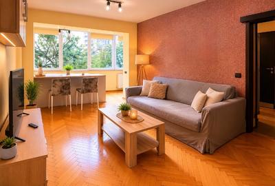 Apartament cu 2 camere semidecomandat, mobilat în Pajura