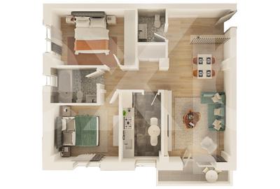 Apartament cu 3 camere semidecomandat în Trivale - 2