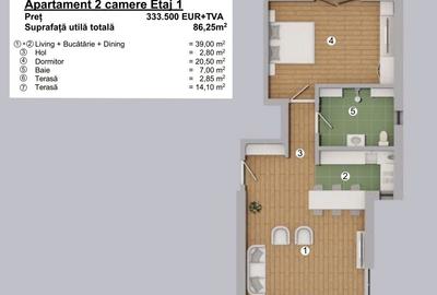 FORESTI SINAIA - PROIECT IMOBILIAR UNIC ULTRA-LUXURY - APARTAMENT 2 CAMERE - 13