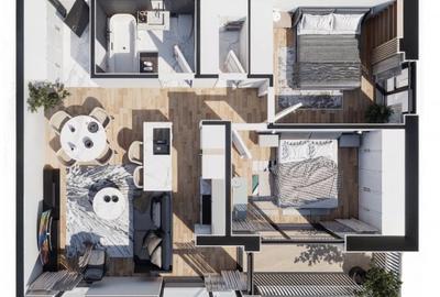 Apartament 3 camere, doua bai, orientare Sud , Baciu Regal - 2
