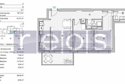 VANZARE APARTAMENT 3 CAMERE | STRAULESTI | 82MP | TERASA | COMPLEX NOU - 21