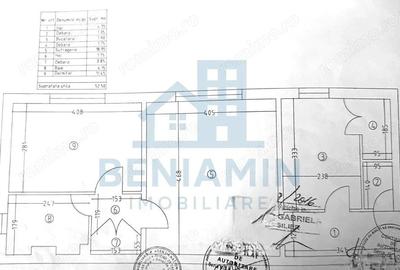 Apartament 2 camere semidecomandat, 52,5 m2, Centrala proprie,Rovine, - 1