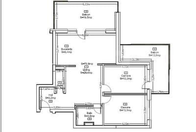 Apartament cu 3 camere , 71 mp , Ansamblu Rezidential, Zorilor - 1