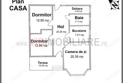 Snagov Ciofliceni, casa parter, 3 camere, teren 562 mp - 1