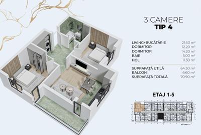 Apartament 3 camere-Acces Metrou Berceni-Incalzire in pardoseala - 7