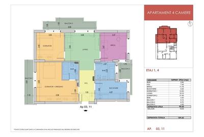 Apartament 4 Camere Decomandat 109.6Mp Bloc Nou Grand Arena