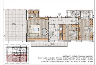 Apartament cu 3 camere decomandat în Titan - 1