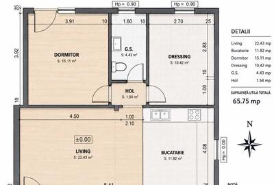 Apartament cu 2 camere semidecomandat în Central - 1