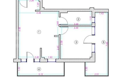 Apartament cu 2 camere semidecomandat în Central - 1