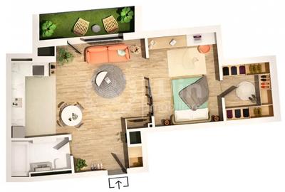 Apartament cu 2 camere semidecomandat în Central - 1