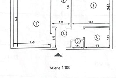 Apartament cu 2 camere decomandat în Podu Roș - 1