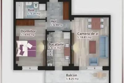 2 camere decomandat | 61,8 mp + balcon 8,25 mp | Theodor Pallady - 4