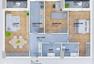 Apartament cu 3 camere decomandat în Tătărași - 14