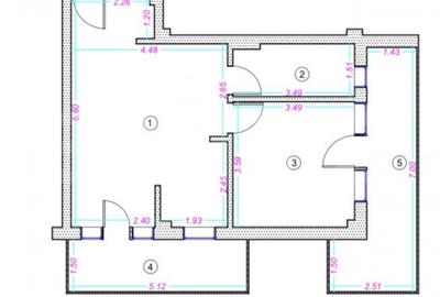 Apartament cu 2 camere semidecomandat în Central - 1