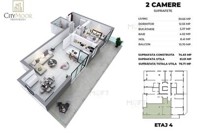 Apartament 2 camere Lux || P-ta Alba Iulia || Bld Decebal || CityMoor - 8