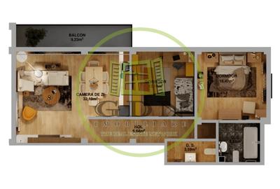 Apartament 3camere, open-space, 83mp, Cartier Veterani, Parcul Nicolae Romanescu - 8