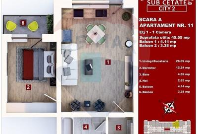 Apartament tip studio in Subcetate City 2- Intabulat - 8