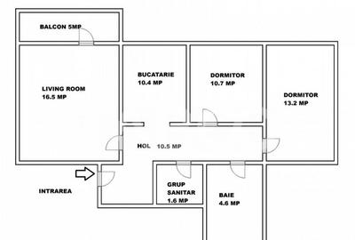Apartament cu 3 camere decomandat, mobilat în Mihai Viteazul - 2